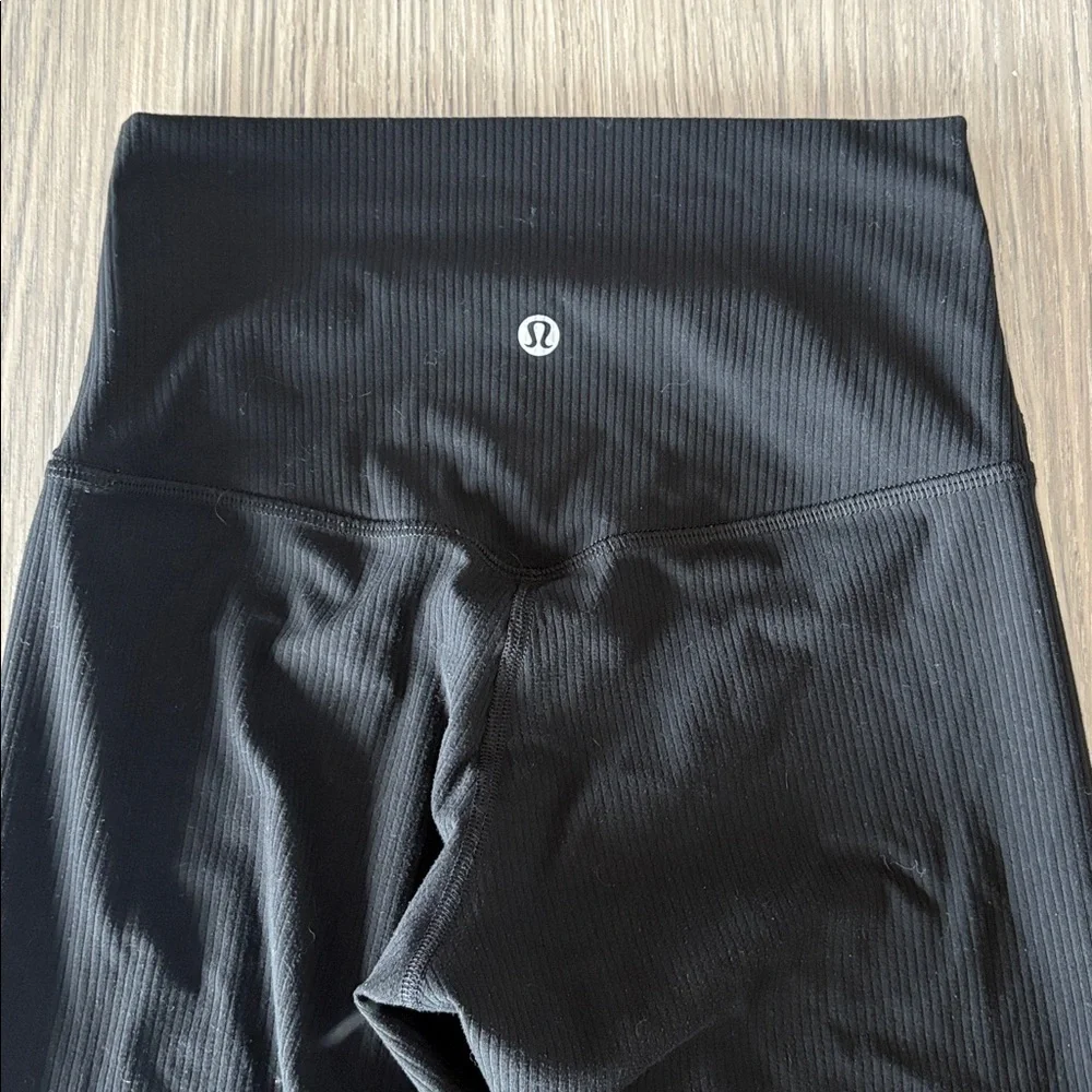 lululemon Wunder Train Ribbed Black Leggings Size 4 High Rise